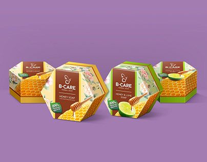 Honey Soap Packaging, Soap Branding, Soap Packaging Design, Hexagon Box, Branding Illustration, Honey Soap, Soap Packaging, Branding Packaging, Packaging Design Inspiration