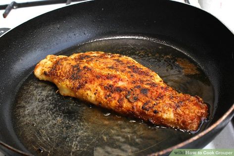 3 Ways to Cook Grouper - wikiHow Grouper Fish Recipes, Grilled Grouper, Grouper Recipes, Grouper Fillet, Grouper Fish, Lemon Butter Sauce, Quick Meal, Fish Fillet, Fish Dishes