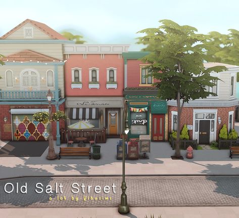 Sims Shopping Center, Sims 4 Community Build, Sims 4 Community Lot Builds, Sims 4 Copperdale Build, Store Sims 4, Sims 4 Community Lots, Ts4 Builds, Sims Lots, Brindleton Bay