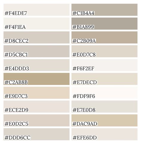 Cream Color Palette Hex Codes, Bloxburg Door Color Schemes, Bloxburg Realistic Color Palette, Hex Codes Color Palette Neutral, Bloxburg Color Codes Brown, Greige Hex Code, Boo Burg Color Codes, Off White Hex Code, Custom Color Codes Bloxburg