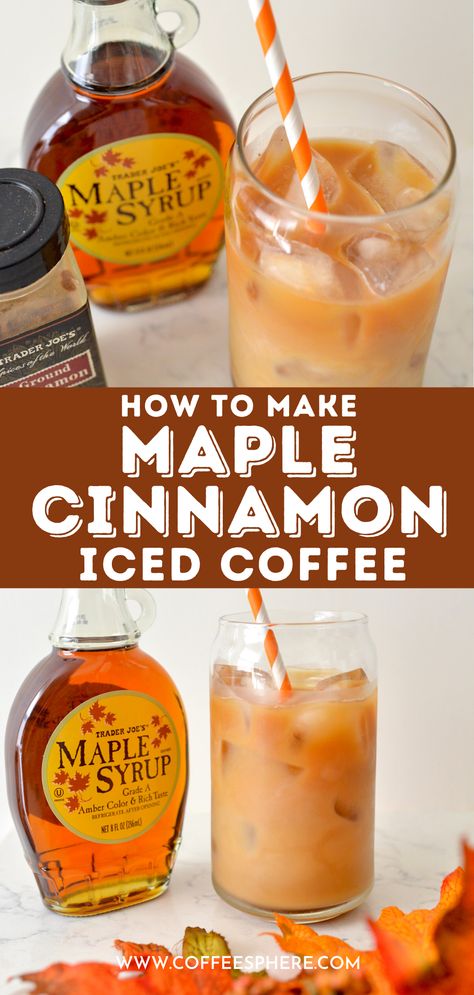 Coffee Soup Recipe, Easy Coffee Smoothie Recipes, Maple Syrup Iced Coffee, Late Recipe Coffee, Fall Coffee Creamer Recipe, Coffee With Maple Syrup, Maple Iced Coffee Recipe, Flavoured Coffee Recipes, Maple Syrup Coffee Recipes