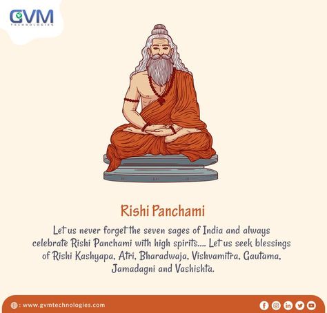 Today is the day of inspiration to imbibe the ideals and values of the Sapta Rishis. They are the carriers of the Indian #Sanatan tradition. Salute to the great sages, the protectors and carriers of India's incomparable culture and best values. May this day bring happiness, peace and prosperity in your life. #RishiPunchmi #sanatandharma #sanatansanskriti Rishi Panchami, Peace And Prosperity, Today Is The Day, The Protector, Bring Happiness, The Day, India, Bring It On, Let It Be