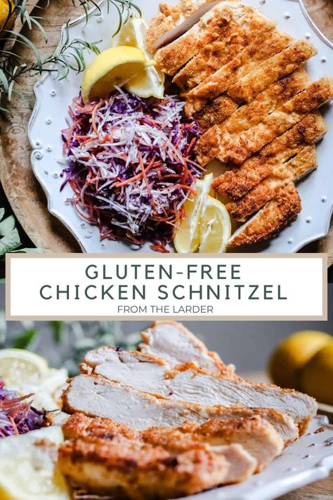 The Best Gluten-Free Chicken Schnitzel is made with seasoned almond flour and is a 10 minute wonder meal. #whole30 #glutenfree #easy #paleo #chicken #dinner #weeknight #almondflour #glutenfreerecipes #glutenfreedinner #glutenfreediet #schnitzel Gluten Free Chicken Schnitzel, Chicken Schnitzel Gluten Free, Gluten Free Schnitzel, Gluten Free Chicken Parm, Easy Paleo Chicken Dinner, Paleo Chicken Dinner, Easy Paleo Chicken, Cooking Whole Chicken, Chicken Schnitzel