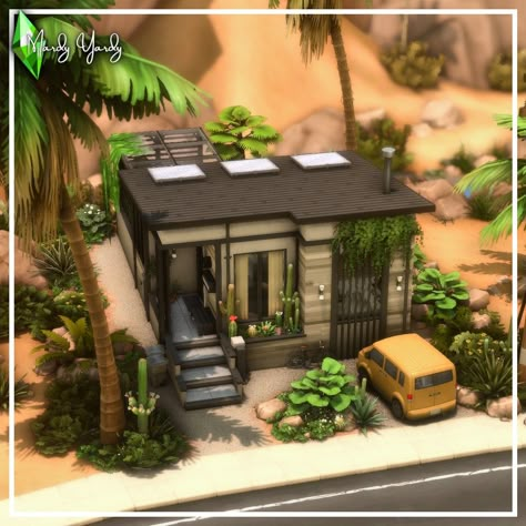 Sims 4 Oasis Springs, Modern Desert Home, Sims 4 City Living, Oasis Springs, San Myshuno, Sims 4 Family, Sims 4 House Plans, Modern Desert, Sims Building