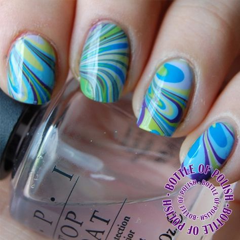 Trending Nail Polish Colors, Water Nail Art, Funky Nail Designs, Water Nails, Aurora Nails, Wow Nails, Fingernail Designs, Super Nails, Pedicure Nails