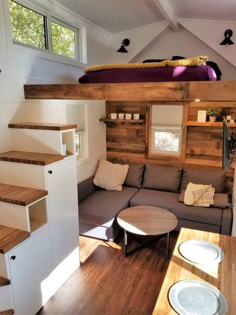 How Abby Hobson Created the Worlds Largest Legal Tiny House Community - #034 - The Tiny House Tiny House Loft Bed, Tiny House From Storage Shed, 10x20 Tiny House, Shed Bedroom Ideas, Tiny Shed, Workshop Setup, Loft Rooms, Camp Cabin, Wohne Im Tiny House