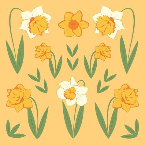 Daffodil Illustration, Basement Finish, Flower Mural, Mothers Day Mug, Daffodil Bulbs, Yellow Daffodils, Best Flowers, Castle Garden, Phone Wallpaper Patterns