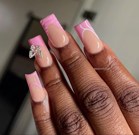 Nail Designs Square Medium, Basic Nails Acrylic, Dope Nail Designs Summer, Nail Designs Square, Hard Nails, Winter Nails Acrylic, Colored Acrylic Nails, Girly Acrylic Nails, Work Nails