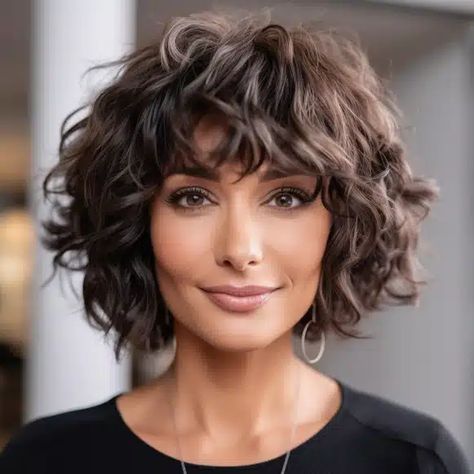 35 Best Curly Hairstyles for Women over 50 Curly Bobs, Short Wavy Haircuts, Short Wavy Bob, Thick Wavy Hair, Wavy Haircuts, Short Curly Haircuts, Peonies Garden, Short Wavy Hair, Best Short Haircuts