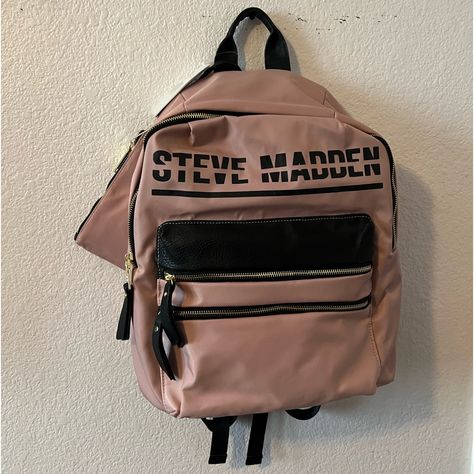 New Pink Steve Madden Backpack With Additional Bag Light Pink Backpack, Steve Madden Backpack, Camo Backpack, Mini Backpack Purse, Sling Pack, Steve Madden Bags, Pink Backpack, Small Backpack, Boho Bag