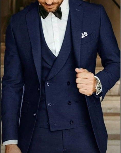 3 Piece Suit Men Wedding, Formal Suit For Men, Blue 3 Piece Suit, Navy Blue Suit Wedding, 3 Piece Suit Men, Blue Mens Suit, Blue Three Piece Suit, Formal Suits Men, Mens Wedding Suits