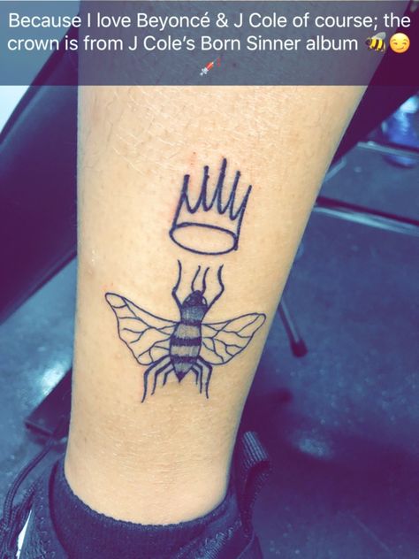 Born Sinner Crown Tattoo, J Cole Crown, J Cole Born Sinner, Born Sinner, Crown Tattoo, J Cole, Tat Ideas, Deathly Hallows Tattoo, Small Tattoos