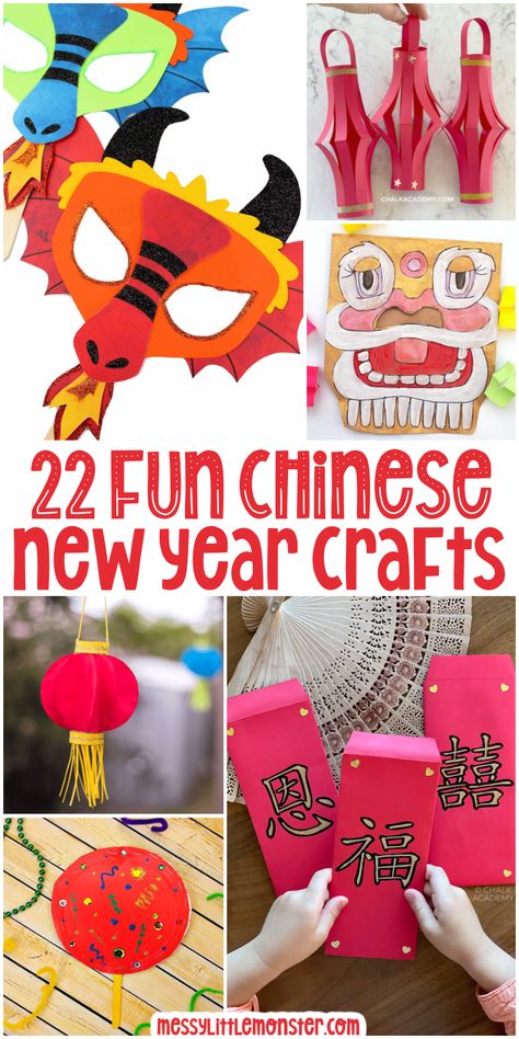 Lunar New Year Arts And Crafts, Chinese New Year Crafts For Kindergarten, Chinese New Year Crafts For Toddlers Easy, Chinese New Year Children Activities, Lunar New Year Homeschool, Toddler Chinese New Year Crafts, China Christmas Crafts For Kids, Easy Lunar New Year Craft, Luna New Year Crafts For Kids