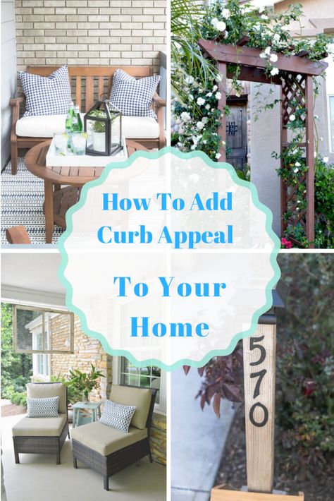 Simple Ways To Add Curb Appeal To Your Home - My Uncommon Slice of Suburbia Easy Curb Appeal Ideas, Before And After Painting, Curb Appeal Garden, Painting Front Porch Concrete, Painted Concrete Steps, Front Porch Concrete, Curb Appeal Landscape, Painting Front Porch, Front Yards Curb Appeal