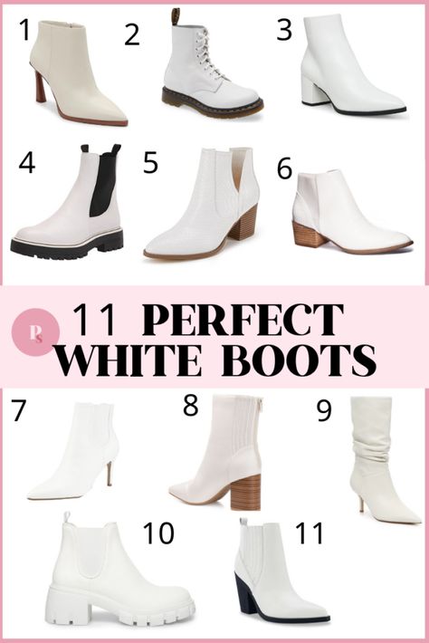 White Dressy Boots, Outfits For White Boots, White Boot Winter Outfit, Outfits With White Chelsea Boots, White Ankle Boots Outfit Dress, Winter Outfits White Boots, How To Wear White Boots, White Short Boots Outfit, Off White Boots Outfit