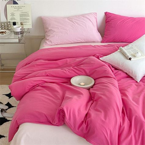 Hot Pink Bedding, Hot Pink Room, Pink Duvet, Pink Sheets, Pink Room Decor, Pink Duvet Cover, Preppy Room Decor, Home Styles, Apartment Decor Inspiration