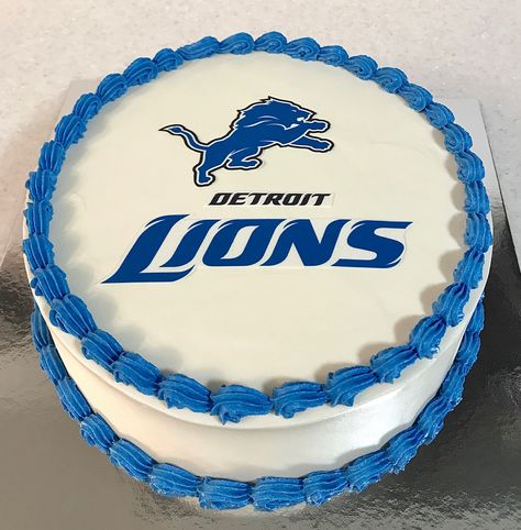 Detroit Lions Food Ideas, Detroit Lions Themed Food, Detroit Lions Cupcakes, Detroit Lions Birthday Cake, Detroit Lions Football Party, Detroit Lions Cake, Lion Cake, Detroit Lions, Bday Party