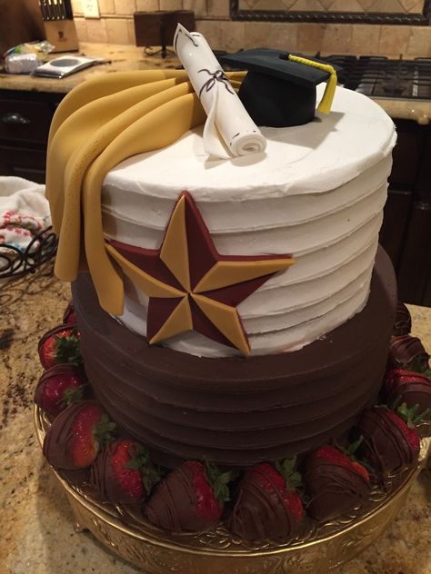 Texas State Graduation Party, Texas State University Graduation Party, Texas Tech Cakes Graduation, Utsa Graduation Cake, Texas State University Cake, University Of North Texas Graduation, College Graduation Cakes, Girl Graduation Party, Texas State Bobcats