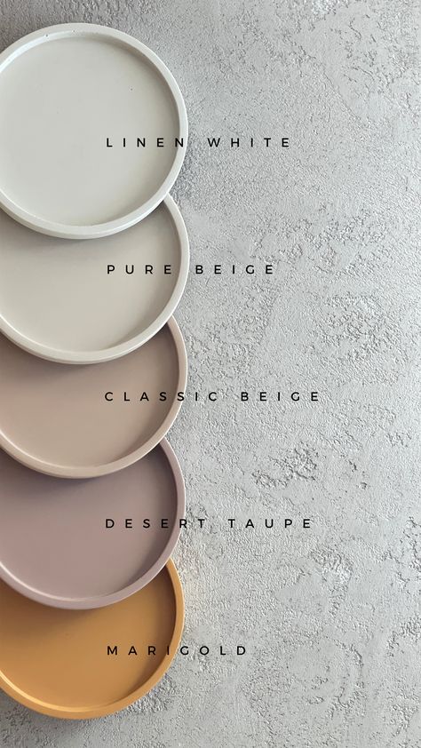 Beautiful beige color selection of handmade modern concrete trays for neutral home decor. #concretetray #vanitytray #modernhomedecor #beigeaesthetic #decorativetray #scandinavianstyle Concrete Trays, Concrete Home Decor, Concrete Tray, Neutral Home Decor, Catchall Tray, Instagram Creative Ideas, Neutral Home, Beige Aesthetic, Handmade Modern