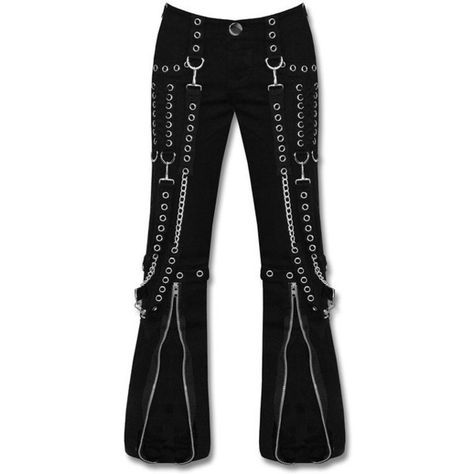 Banned Venom Womens Trousers Pants Black Chrome Goth Punk Chain Strap... ($58) ❤ liked on Polyvore featuring pants, bottoms, goth, jeans, venom, gothic trousers, punk pants, gothic pants and goth pants Goth Jeans, Goth Pants, Gothic Pants, Punk Pants, Mode Punk, Womens Trousers, Goth Punk, Trousers Pants, Black Chrome