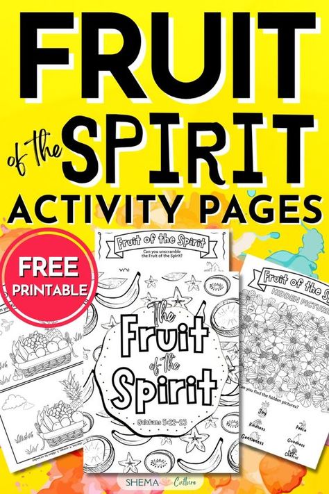 If you are looking for Fruit of the Spirit activities for kids, you are in the right spot! Get your free printable Fruit of the Spirit activity sheets and help your kids grow in God's Truth! This 4-pack of Fruit of the Spirit activity sheets can be used at home with your child or in a group setting. #kidmin #Biblecrafts #fruitofthespirit #freeprintable Fruit Of The Spirit Activity Sheet, Fruit Of The Spirit Free Printable, Fruit Of The Spirit Joy Craft, Fruit Of The Spirit Activities For Kids, Fruit Of The Spirit Games For Kids, Fruit Of The Spirit Lessons For Kids Free Printables, Fruit If The Spirit, Fruits Of The Spirit Lessons For Kids, Fruit Of The Spirit Bulletin Board