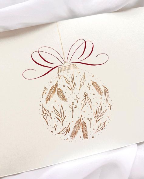 Christmas Card Ideas Calligraphy, Christmas Art Design, Ornament Calligraphy, Sarah Oh, Calligraphy Christmas, New Years Card, Nail Art Noel, 2 More Days, Christmas Calligraphy