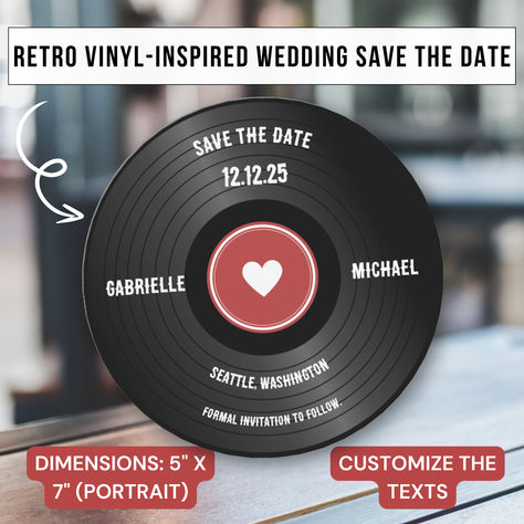 The Retro Vibe Vinyl Music Theme Red Save The Date Invitation is an exciting choice for couples who want their wedding announcement to stand out with a unique, musical twist. This invitation takes inspiration from the iconic design of classic vinyl records, blending a deep love for music with a stylish retro aesthetic. Featuring a striking color scheme of black and red, the invitation captures the eye immediately. 

#Affiliate #Zazzle #Zazzlemade 50th Anniversary Invitations, Date Invitation, Wedding Announcement, Anniversary Invitations, Vinyl Music, Formal Invitation, Save The Date Invitations, Iconic Design, Deep Love