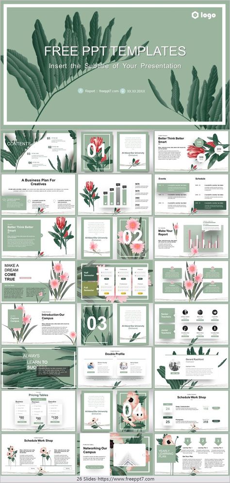 Fresh Plant Leaves Business PowerPoint Templates & slides Green Presentation Background, Modulo Art, Green Presentation, Power Point Templates, Plant Presentation, Business Ppt Templates, Ppt Themes, Green Marketing, Free Powerpoint Presentations