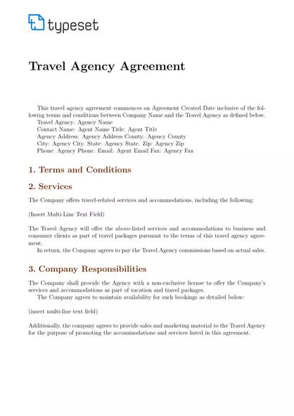 Travel Agency Agreement Template Template - Agreements Non Disclosure Agreement, Youtube Banner Template, Contract Agreement, Downloadable Templates, Word File, Journal Template, Service Trip, Party Needs, Certificate Templates