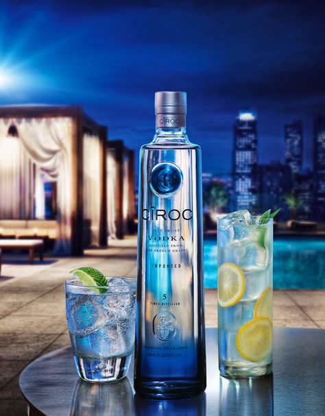 Ciroc Vodka on Behance Ciroc Drinks, Best Vodka Brands, French Cognac, Ciroc Vodka, Vodka Brands, Vodka Drinks, Poster Layout, Liquor Bottles, Bar Drinks