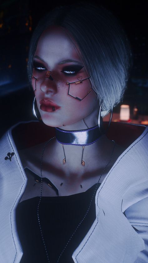 Cyberpunk Face Lines, Cyberpunk 2077 Cybernetics, Cyberpunk 2077 Character Creation, Cyberpunk Face Implant, Cyberpunk Cosplay Female, Cyberpunk Woman Art, Cyberpunk Eyes, Cyberpunk Cyberware, Cyberpunk Aesthetic Fashion