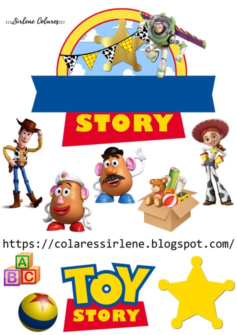 Tea Party Toys, Toy Story Cake Topper, Toy Story Centerpieces, Toy Story Birthday Cake, Toy Story Cupcakes, Toy Story Baby, Printable Toys, Jessie Toy Story, Toy Story Cakes