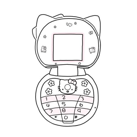 Sanrio Flip Phone Printable, Hello Kitty Paper Phone, Hello Kitty Camera Template, Hello Kitty Cardboard Flip Phone Template, Flip Phone Template Paper Sanrio, Hello Kitty Flip Phone Template, Hello Kitty Crafts Paper, Hello Kitty Coloring Pages, Kitty Coloring Pages