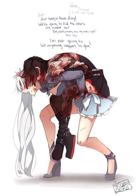 Ruby X Weiss Fan Art, Rwby Characters Design, Injured Pose Reference, Whiterose Rwby, Rwby Wallpaper, Rwby White Rose, Rwby Blake, Rwby Ships, Rwby Characters