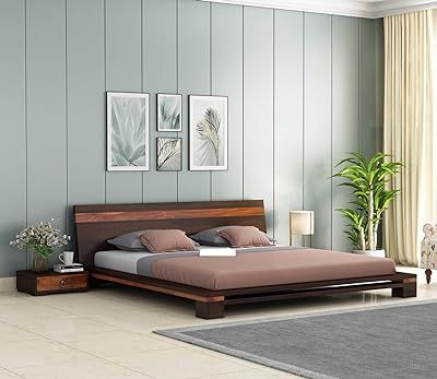 Floor Bed Mattress, Bed Without Storage, Wooden King Size Bed, King Bedroom Furniture, Simple Bed Designs, Platform Bed Designs, Double Bed Designs, Minimalist Bed, Wooden Bed Design