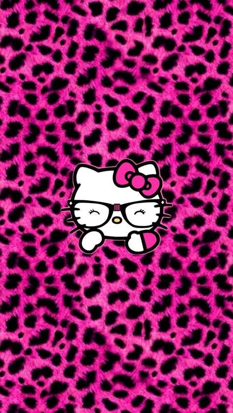 Pink Wallpaper Neon, Hot Pink Hello Kitty Wallpaper, Pink Cheetah Wallpaper, Hello Kitty Lock Screen, Neon Hello Kitty, Cheetah Wallpaper, Hot Pink Wallpaper, Pink Cheetah, Pink Hello Kitty