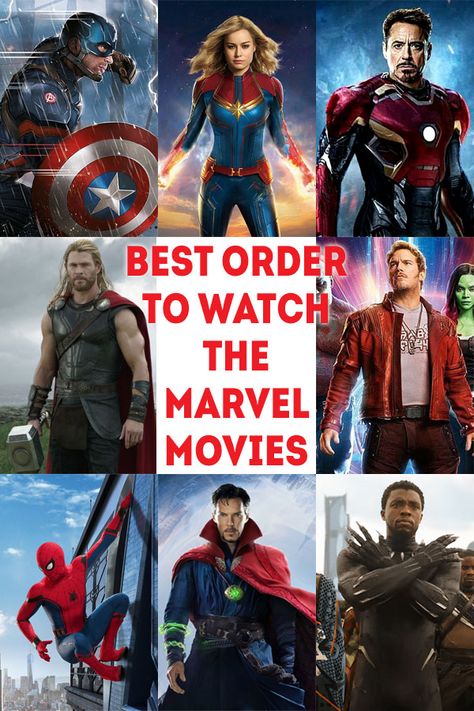 The correct order to watch the Marvel Cinematic Universe movies through 2019. | TheTVTraveler.com #Marvel #Avengers #movies Avengers Movies In Order, Marvel Movies List, All Marvel Movies, Marvel Movies In Order, Best Marvel Movies, Geek Style, Avengers Film, Marvel Tv, See Movie