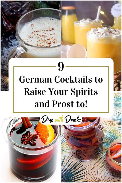 Collage of 4 german cocktails. Best German Food, Octoberfest Party, Hosting Hacks, German Party, Germany Food, Apple Cocktail, Oktoberfest Food, Best Cocktails, Octoberfest Food