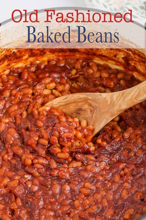 Red Speckled Beans Recipe, Blue Recipes, Easy Baked Beans, Baked Beans With Bacon, Bbq Baked Beans, Beans With Bacon, Homemade Baked Beans, Baked Bean Recipes, Casual Entertaining