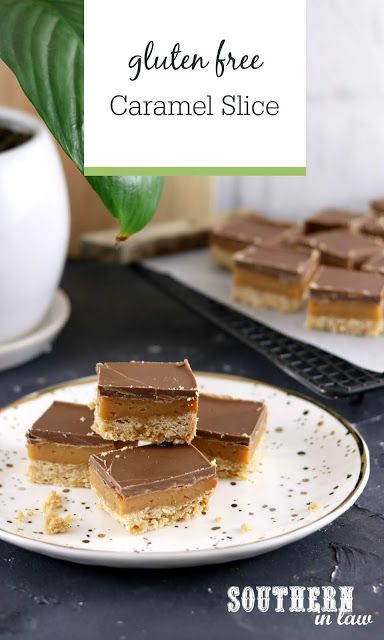 Easy Gluten Free Caramel Slice Recipe with Condensed Milk Egg Free Simple Dessert Recipes Caramel Slice Recipe, Gluten Free Caramel, Recipe With Condensed Milk, Simple Dessert Recipes, Salted Caramel Filling, Condensed Milk Desserts, Chocolate Caramel Slice, Egg Free Desserts, Gluten Free Bars