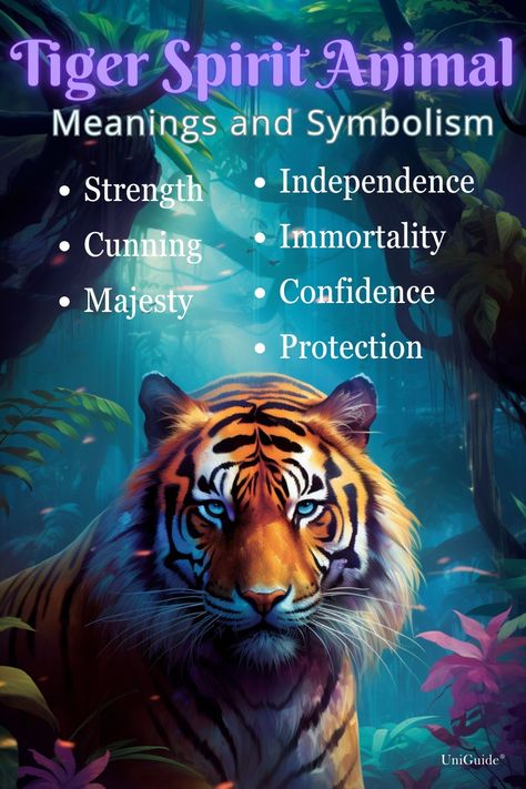 Spirit Animal Tiger, Tiger Mythology, Tiger Meaning, Tiger Symbolism, Spirit Animals Book, Dreams Tattoo, Native American Spirit Animals, Animal Totem Spirit Guides, Symbolism And Meanings