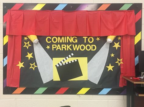 Talent Show Bulletin Board Ideas, Theatre Card, School Anniversary, Hollywood Theme Classroom, Americans Got Talent, Bollywood Theme Party, Butterfly Themed Birthday Party, Bollywood Theme, School Awards