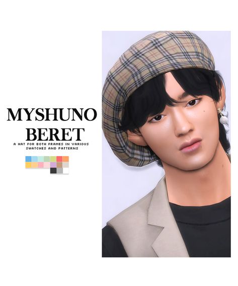 nucrests: Myshuno Beret. ◾ by @nucrests I know,... : MMFINDS Mens Beret, Sims 4 Piercings, Cc Hats, Sims 4 Body Mods, Free Sims, Masculine Feminine, Sims 4 Characters, Sims House Design, Hat Beret