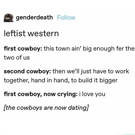 Indrid Cold, Cowboys Memes, Gay Cowboy, Brokeback Mountain, Cowboy Aesthetic, Baby Cowboy, Text Posts, Tumblr Posts, Writing Prompts