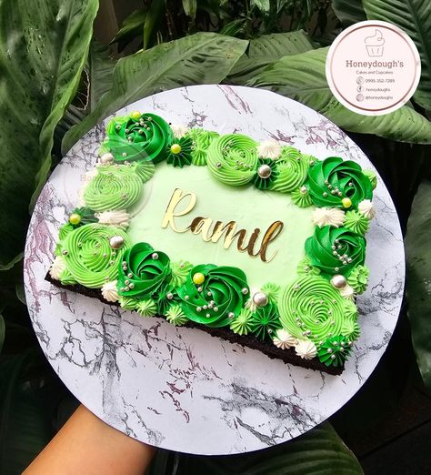 Green Birthday Cakes, Green Birthday, Cookie Cakes, Sheet Cakes, Butterfly Cakes, Pretty Birthday Cakes, Colorful Cakes, Cakes For Boys, Sheet Cake