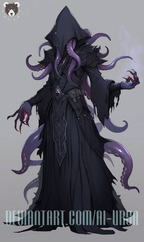 Eldritch Horror Humanoid, Female Illithid, Eldritch Abomination Humanoid, Eldritch Woman, Female Mind Flayer, Mindflayer Art, Corrupted Monster, Mindflayer Dnd, Mind Flayer Art