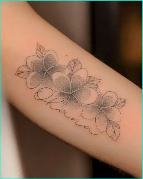 Top 72+ Meaningful Hawaiian Tattoos With Perfect Placement Plumeria Mandala Tattoo, Simple Hawaiian Flower Tattoo, Maui Hawaii Tattoo Ideas, Hawaii State Flower Tattoo, Small Hawaiian Tattoo For Women, Hawaiian Lei Tattoo, Plumarias Flower Tattoo, Hawaiian Flower Tattoos Sleeve, Hawaiian Plumeria Tattoo