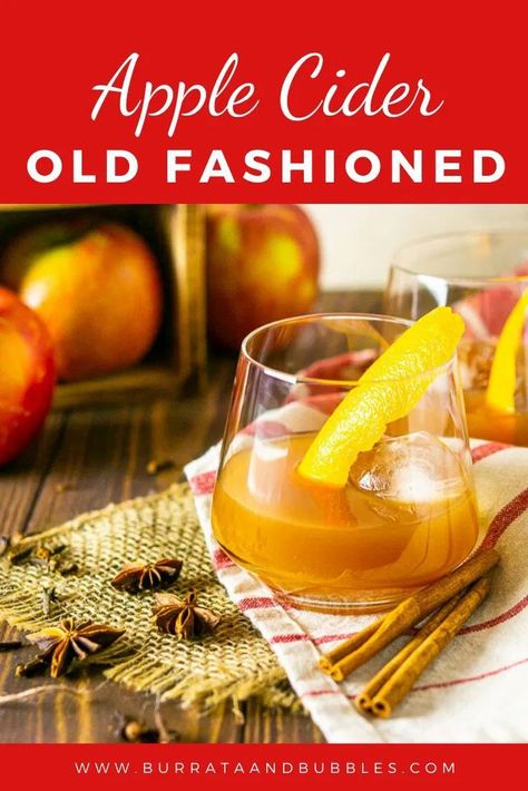 Looking for the perfect fall cocktail? You need this apple cider old fashioned. This fall old fashioned cocktail is full of warm, seasonal spices, and this is one easy cocktail recipe to whip up in just minutes. You'll love this fall bourbon cocktail. #applecideroldfashioned #fallcocktail #falloldfashionedcocktail #easybourboncocktails #applecidercocktail #oldfashionedrecipescocktail #oldfashionedrecipes #oldfashionedcocktail Fall Old Fashioned, Cider Old Fashioned, Fall Whiskey Cocktails, Easy Cocktail Recipe, Bourbon Apple Cider, Bubble Recipe, Apple Cider Cocktail, Apple Cocktail, Bourbon Cocktail