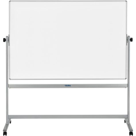 Whiteboards & Bulletin Boards | Mobile Whiteboards | Global Industrial™ Mobile Reversible Whiteboard - 72 x 48 - Steel - Silver Frame | B444999 - GLOBALindustrial.com Whiteboard Questions, Classroom Whiteboard, Whiteboard Messages, Magnetic White Board, Office Interior, Business Day, Whiteboard, Dry Erase, White Board