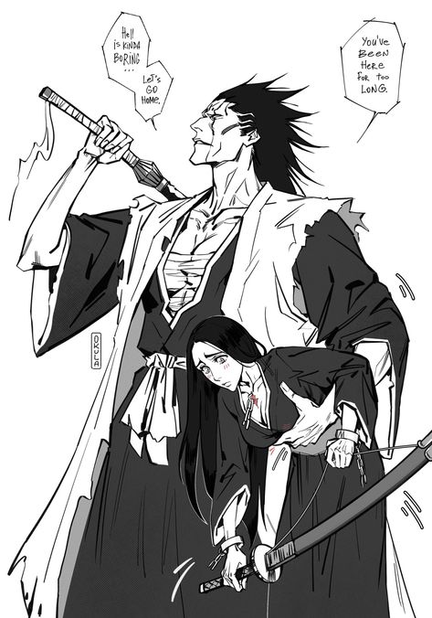 Bleach Couples, Bleach Drawing, Kenpachi Zaraki, Ichigo Y Rukia, Bleach Funny, The Ancient Magus Bride, Bleach Anime Art, Bleach Fanart, رعب نفسي